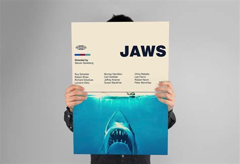 JAWS POSTER Movie Poster Mid Century Modern Poster Minimal Art Poster ...