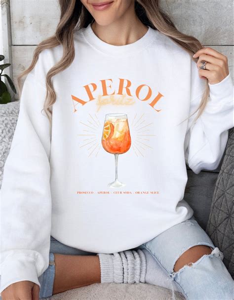 Aperol Spritz Sweatshirt Drink Apparel Unisex Crewneck Etsy