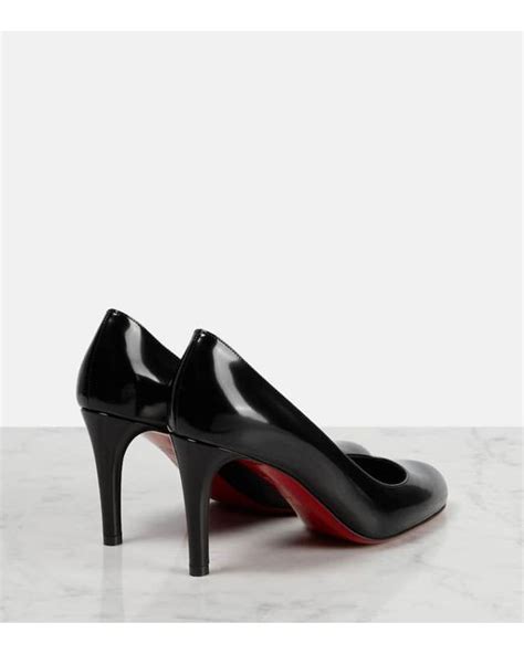 Christian Louboutin Pumppie 85 Patent Leather Pumps In Black Lyst