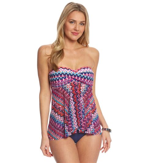 Profile By Gottex Tequila Bandeau Flyaway Tankini Top Bandeau Tankini Tankini Top Bali