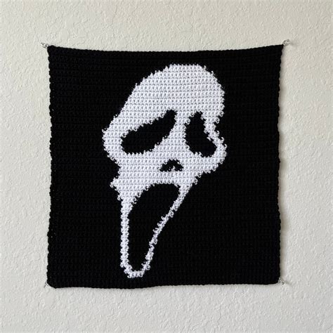 Scream Ghostface Crochet Wall Art Etsy