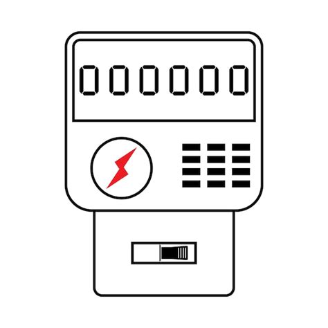 Icono De Medidor De Electricidad Vector Premium