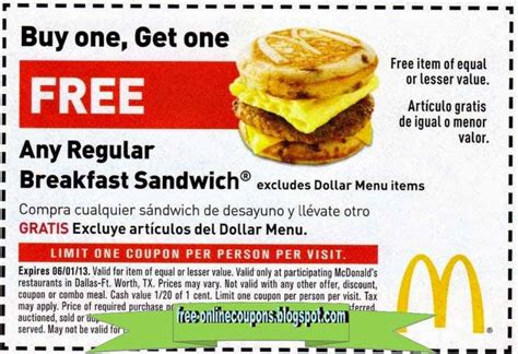 Printable Coupons 2018: Mcdonalds Coupons