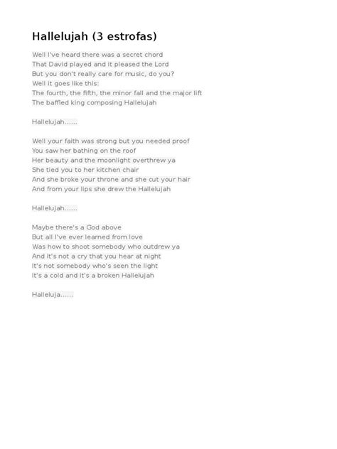 Analysis of the Song 'Hallelujah' by Leonard Cohen Focusing on ...