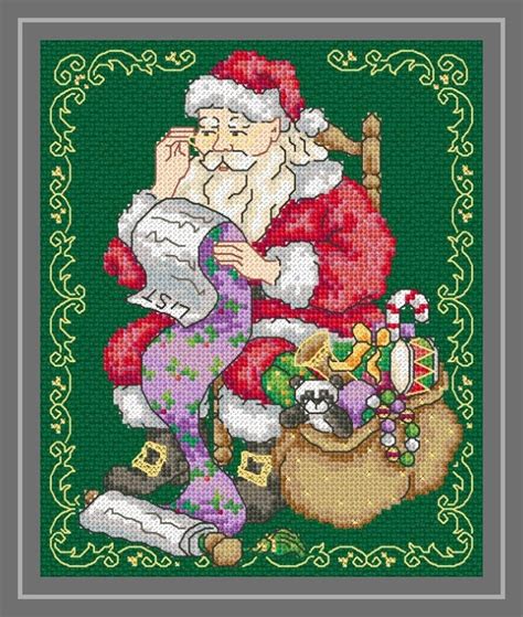 Santa Claus Counted Cross Stitch Chart Etsy