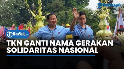 Prabowo Usulkan TKN Berubah Nama Jadi Gerakan Solidaritas Nasional