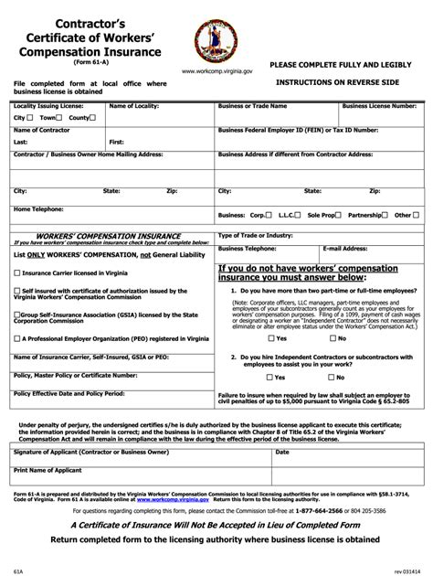 61a Virginia 2014 2025 Form Fill Out And Sign Printable PDF Template