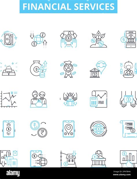 Financial Services Vector Line Icons Set Finance Banking Payments