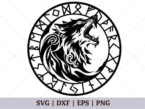 Fenrir SVG Norse Mythology Viking Wolf Svg Nordic Rune Circle Svg ...