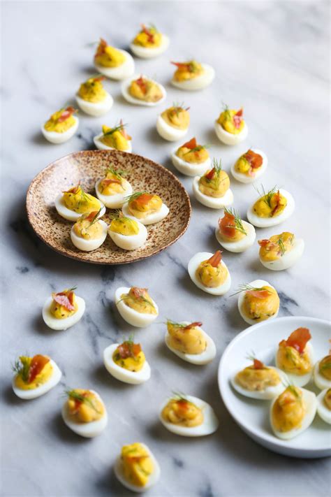 Deviled Quail Eggs With Dill Crispy Prosciutto Probably This