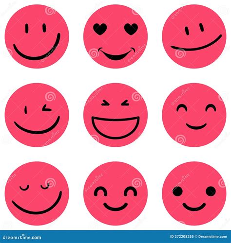 Collection of Emoji. Happy Face. Sad Face. Smiling Face Stock Vector ...