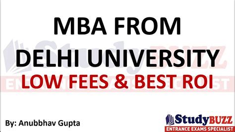 MBA From Delhi University Low Fees Best ROI Top 5 Colleges