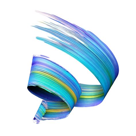 3d Render Abstract Spiral Brush Stroke Artistic Design Element