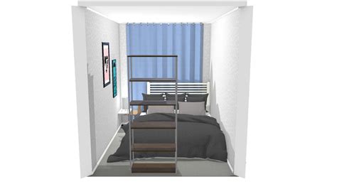 Quarto Ellen De Elaine Planta 3D Mooble