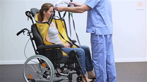 Guldmann Sling Instruction: Basic High Sling on/off in wheelchair - YouTube