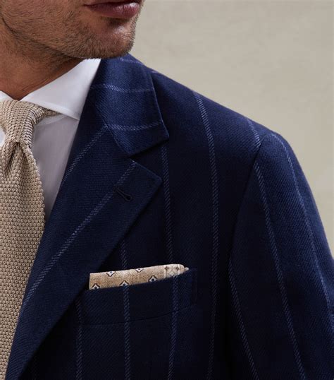 Brunello Cucinelli Neutrals Silk Pocket Square Harrods UK