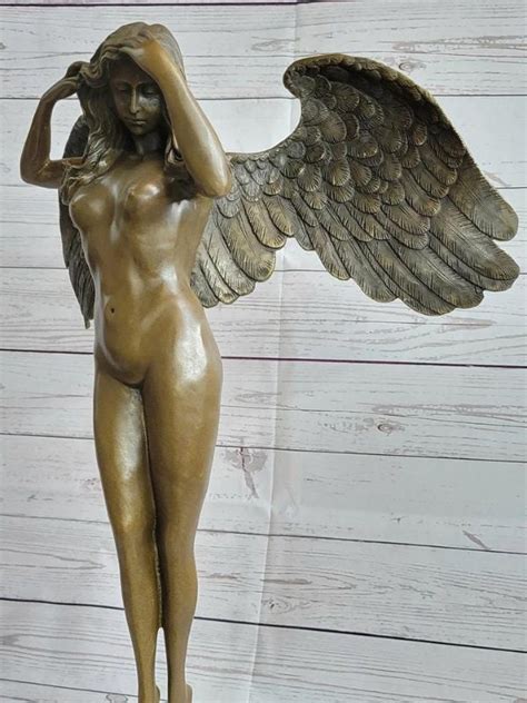 Night Bronze Statue Sculpture Nude Angel Figure X Free Shipping In The USA Etsy