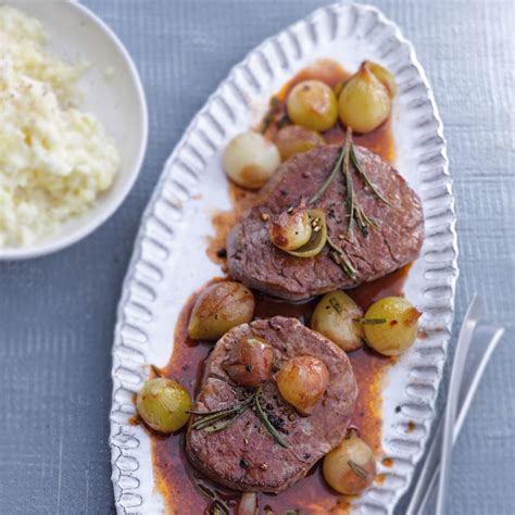 Edles Rinderfilet mit Schalotten und Kartoffel Sellerie Püree 24 Rezepte