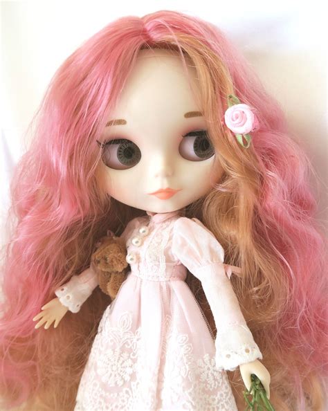 Dani Romantic Doll Fabric Blythe Hair Pink Brown Nude For Modifying Or With Clothes Joint Doll