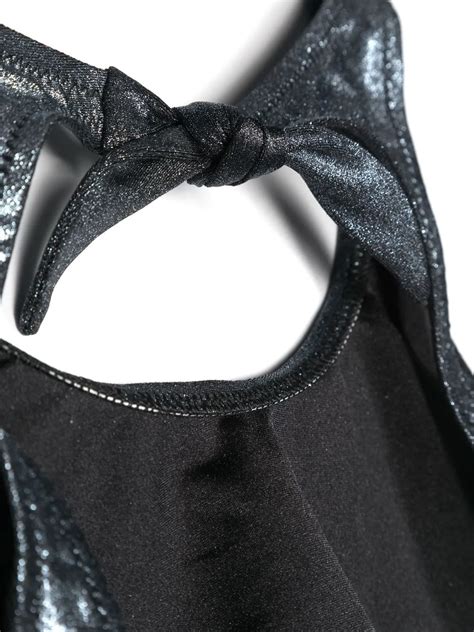 Andorine Metallic Effect Bikini Set Blue Farfetch