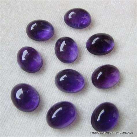 8x10mm Amethyst Cabochon Oval Loose Gemstone Amethyst Oval Etsy