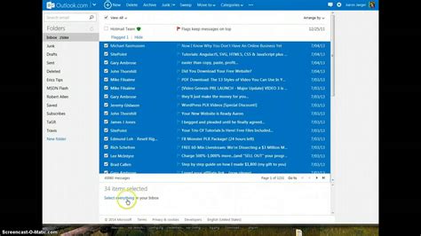 Hotmail Inbox Delete All Youtube
