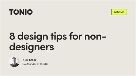 8 Design Tips For Non Designers Tonic