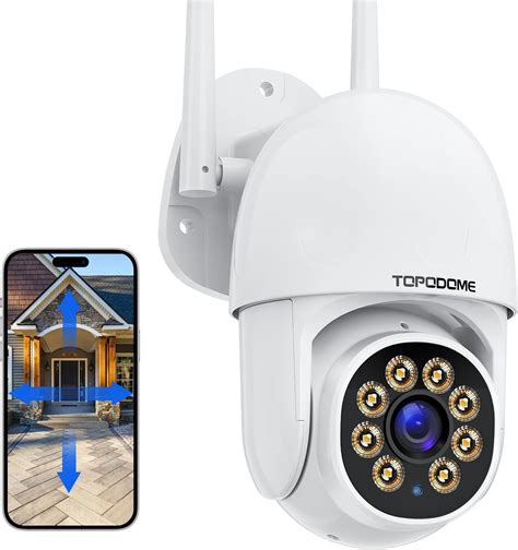 Topodome Camera Surveillance WiFi Extérieure PTZ Caméra IP 350 120