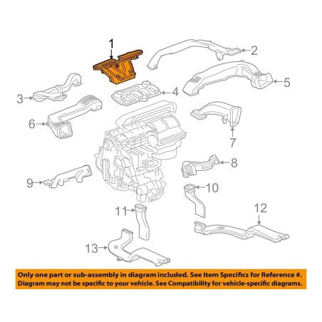 CADILLAC XT5 GMC ACADIA DASH PANEL CENTER DEFROSTER NOZZLE AIR VENT