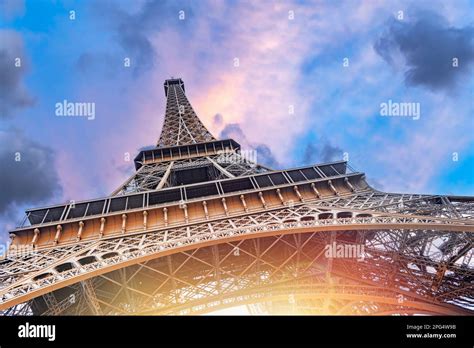 The Eiffel Tower in Paris against the backdrop of a beautiful sky Stock Photo - Alamy