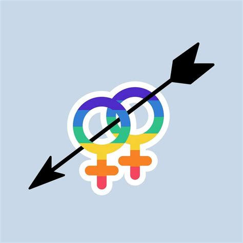 Lesbian Love Symbol In Lgbt Flag Colors Two Female Gender Icons Icon Pierced By An Arrow In