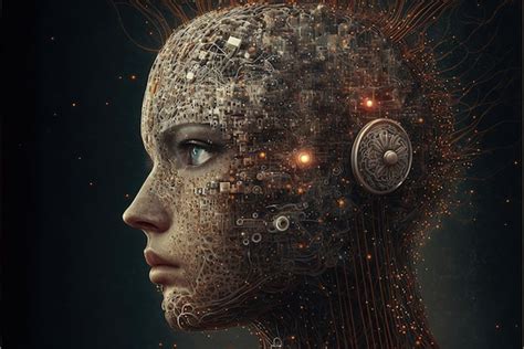 Robot Humanoide Con Inteligencia Artificial Futurista Ficticia Mujer