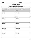 Paired Passages Graphic Organizer Teaching Resources TpT