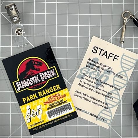 Jurassic Park Ingen Charactercustom Photo Id Badge Etsy