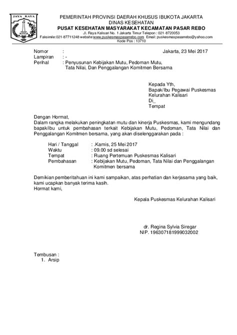 Contoh Surat Undangan Resmi Kecamatan Contoh Surat