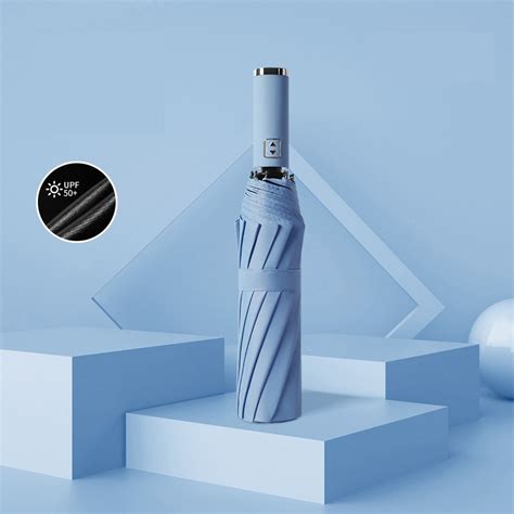 Guarda Chuva Autom Tico Abre E Fecha Refor Ado Contra Vento Prote O Solar Blackout Cor Nude