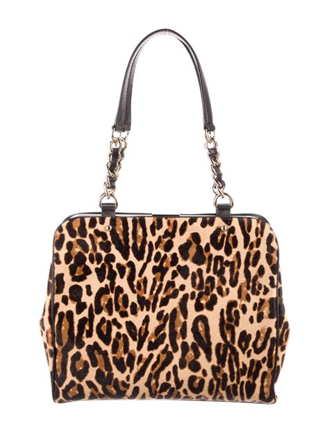 Yves Saint Laurent Leopard Print Calf Hair Muse Bag Neutrals Shoulder