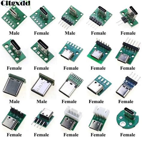 1pcs Usb 3 1 Type C Connector 90 180 Degree Vertical Test Pcb Board