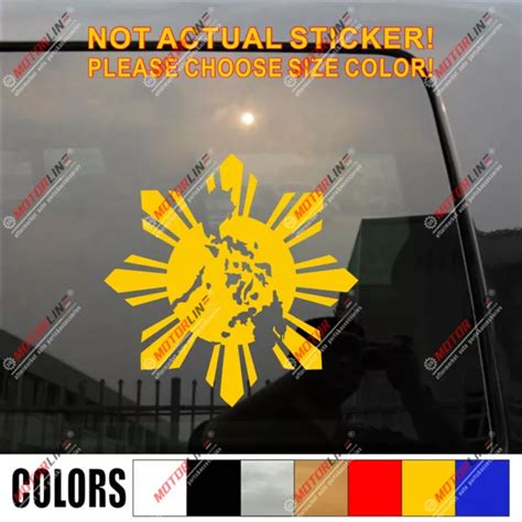 Map Flag Sun Of Philippines Decal Sticker Car Vinyl Pick Size Color No