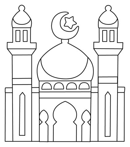 Mosque Emoji coloring page | Free Printable Coloring Pages