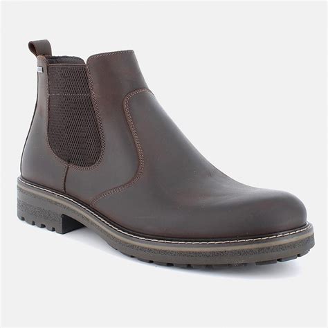 Igi Co Men S Chelsea Boot In Brown Leather With Gore Tex