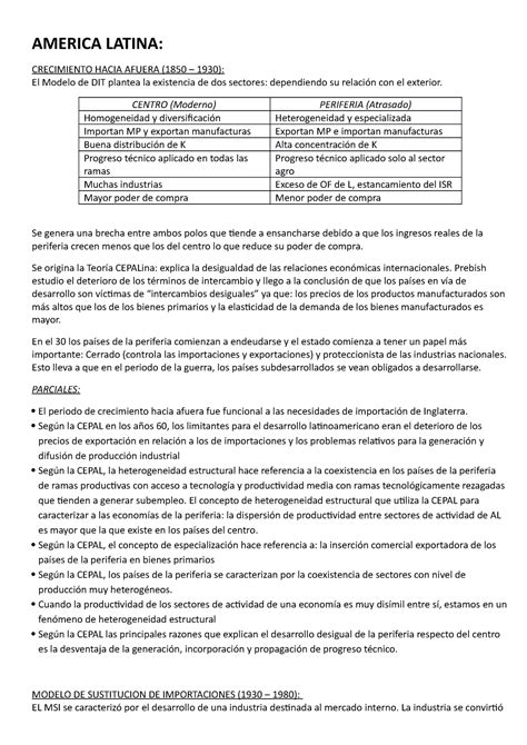 America Latina Y Uruguay Econom A America Latina Crecimiento Hacia Afuera El