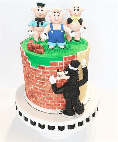 Three Little Pigs Cake Design Images Three Little Pigs Birthday Cake