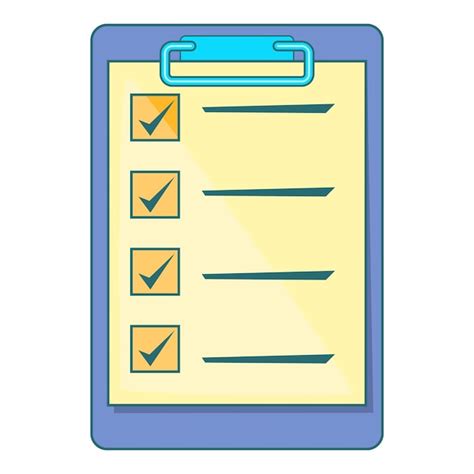 Premium Vector Clipboard Check List Icon Cartoon Illustration Of