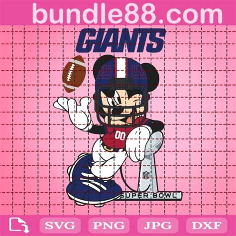 New York Giants Mickey Svg Svg Png Dxf Eps Cricut August