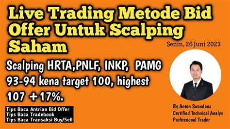 Live Trading Metode Bid Offer Untuk Scalping Saham Tape Reading Bid