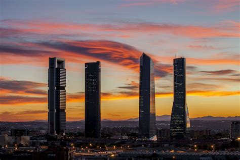 Madrid 4 Towers Torres De Madrid Skyline Torres