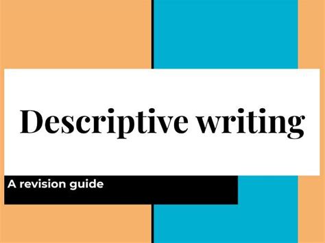 A Guide To Gcse Descriptive Writing Teaching Resources