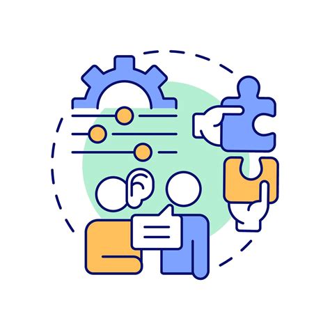 Adjustment multi color concept icon. Active listening, empathy. Social