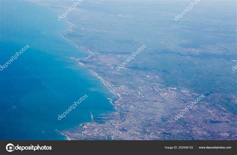 Aerial View Plane Casablanca Ocean West Africa Stock Photo By